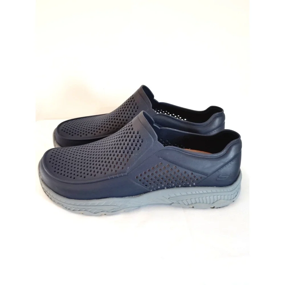 Skechers Men 13 Navy Foamies Perforated‎ Slip-On Water Sport Comfort Beach Shoes